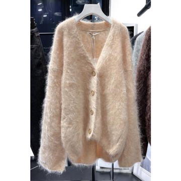 輕奢溫柔氣質macqnf高品質馬海毛衣開衫 mq慵懶風中長款外套89136