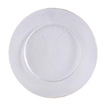 Homely Zakka 北歐輕奢風金邊冰凝玻璃餐具  小圓平盤20 x 2cm  透明金邊  1個