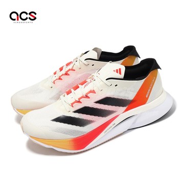 adidas 慢跑鞋 Adizero Boston 12 M 男鞋 象牙白 橘 輕量 避震 中長跑 運動鞋 愛迪達 IG3320