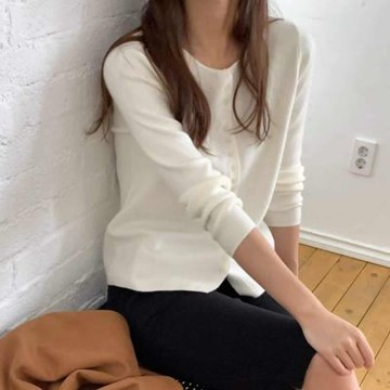 正韓罩衫 圓領針織外套CPC1051-創翊韓都