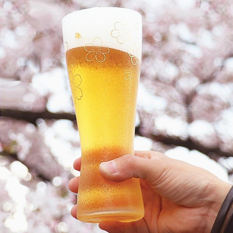 おしゃれ ビールグラス ペアセット 310ml プレミアム桜 PNT 化粧箱入