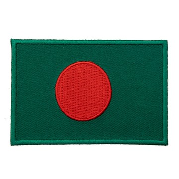 A-ONE 孟加拉國旗刺繡布貼 8 x 5 cm 聚酯纖維 背膠自黏  孟加拉  1個