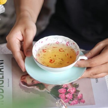 輕奢咖啡杯碟法式骨瓷咖啡杯英式下午茶茶具套裝陶瓷杯花茶杯子