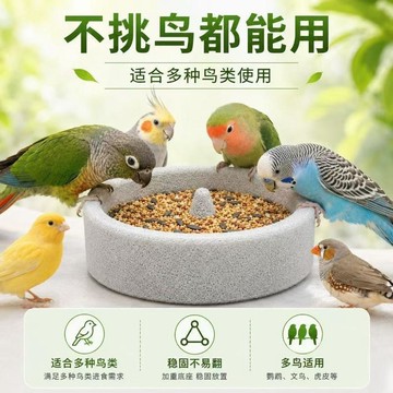 💢臺灣出貨💢鸚鵡浮石食盆鳥用自動磨嘴餵食一體器防糧食小型鳥類用品虎皮玄鳳