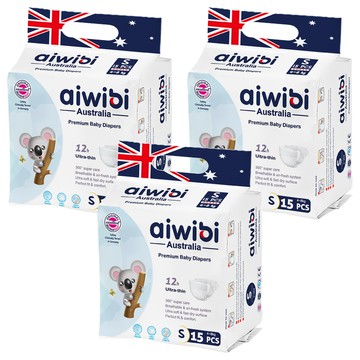 aiwibi 愛薇彼 零觸感瞬吸黏貼型尿布 4~8kg  S  45片