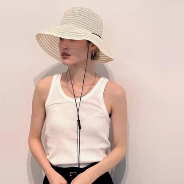 Todayful tank窄肩 寬坑螺紋肌理 舒適純棉高彈性 老式機縫 背心