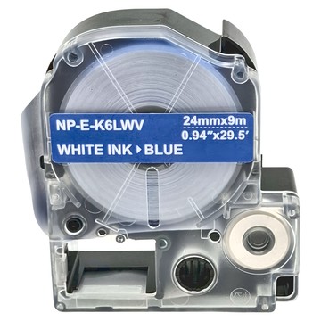 NEXTPAGE 台灣榮工 副廠標籤帶 EPSON標籤機適用 LK-6LWV 24mm  藍底白字  9m