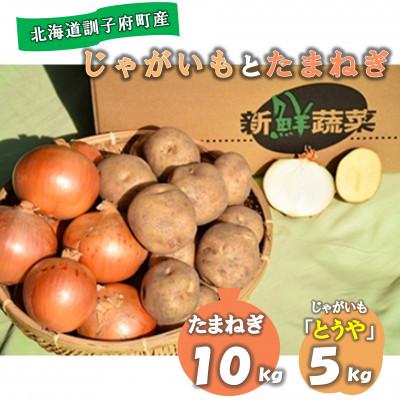 ふるさと納税 訓子府町 佐藤農場のじゃがいも「とうや」5kgと玉葱10kgセット