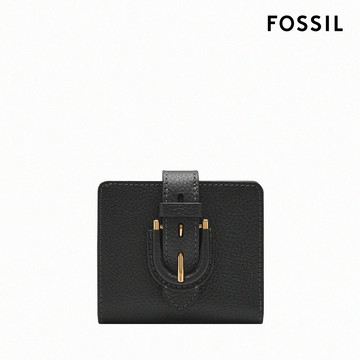 【FOSSIL 官方旗艦館】Harwell 真皮馬鞍釦短夾-黑色 SL10029001