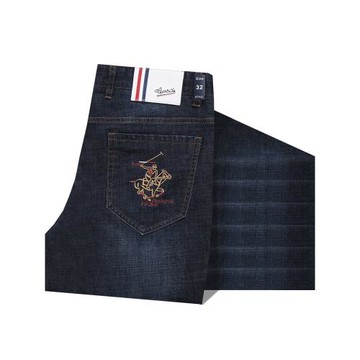 正品保羅高檔男裝牛仔褲男士刺繡寬松休閑商務寬松款長褲子春秋季