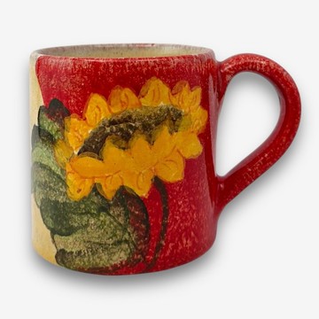 義大利手工陶-TF花開之地 馬克杯 380ml 紅色