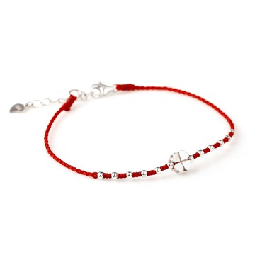925純銀．紅線．開運．手繩．幸運草．客制刻字