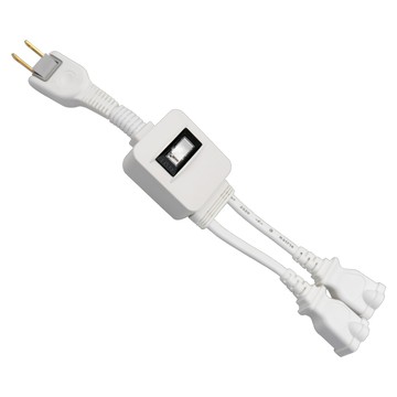 Mayka 明家 1對2轉接線 SP-202S-30 2孔1開關2插座  30cm  白色  1組