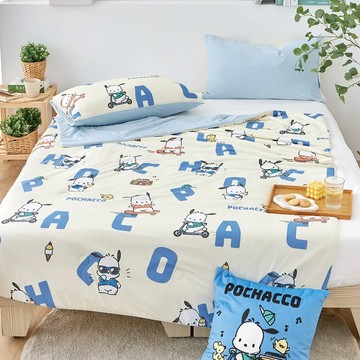 La Belle 買1送3 正版授權 眠綿冰涼感涼被贈枕套2入+水洗枕 - 怪獸檸檬塔