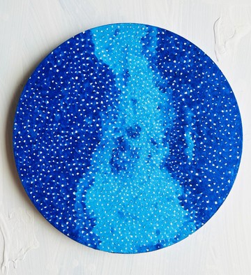 直徑 25cm「天鵝座銀河 (星空 3)」油彩・繪畫・原畫・圓形・藝術面板