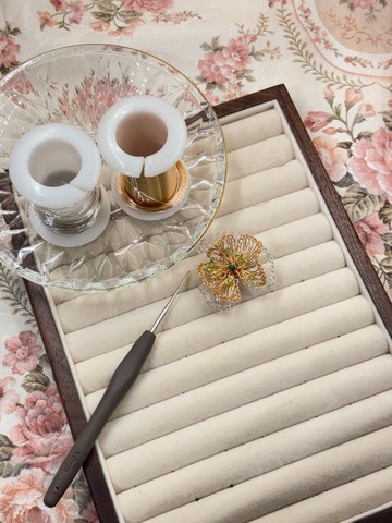 【金屬編織】雙色天竺葵戒指-可調整戒圍