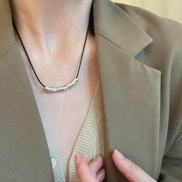 3.10小寶s925純銀竹節吊墜女僅吊墜側墜小眾設計高級感時尚銀飾