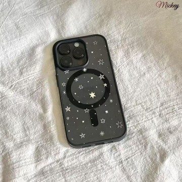 新品手機殼.亞克力磁吸星星適用蘋果17手機殼iPhone16promax透明15黑框12爆款