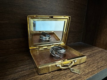 手作銀飾—925純銀 硫化羽毛開放戒 純手工刻劃羽毛效果 個性飾品