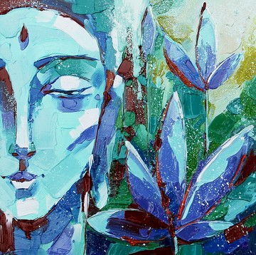 佛畫冥想原創藝術瑜伽藝術品精神壁畫