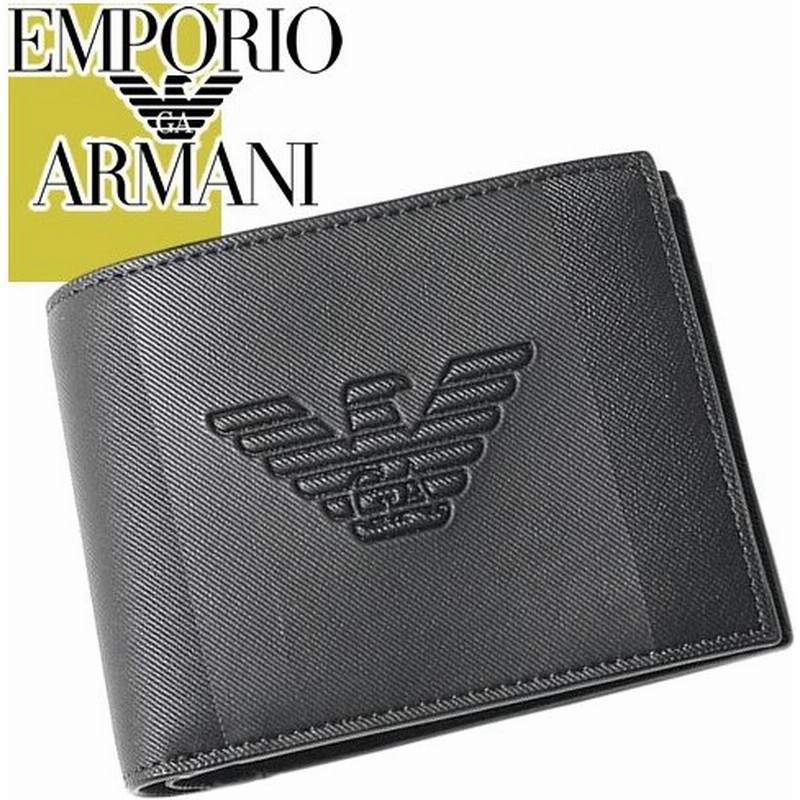 エンポリオアルマーニ Emporio Armani 財布 二つ折り メンズ 小銭入れ ウォレット 使いやすい ブランド おしゃれ 黒 ブラック 通販 Lineポイント最大0 5 Get Lineショッピング