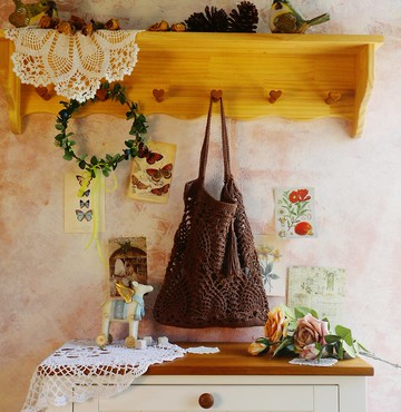 【現貨】Handmade手工編織/苧麻繩編織網袋/購物袋/肩背包/流蘇