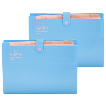 E.dot 12層風琴資料夾 A4 32.5 x 24 x 2.5cm  藍色  2個