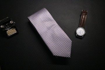 淡紫色方塊型男百搭領帶/商務紳士necktie