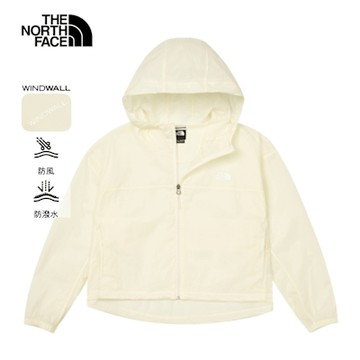 【The North Face 官方旗艦】北面女款米白色DWR防潑水防風外套｜8C12QLI