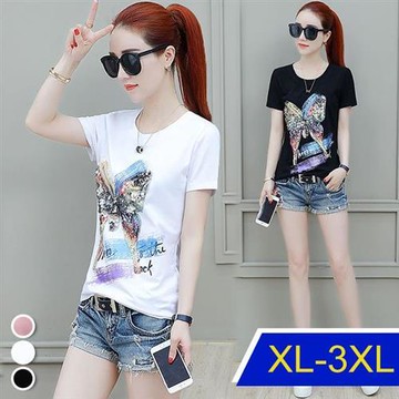 【韓國K.W.】韓國天絲棉酷帥有型寬鬆上衣(休閒/T恤/印花/小香風)