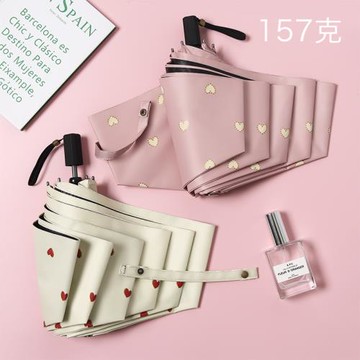 IDREAMY超輕小巧五折膠囊晴雨兩用防曬防紫外線遮陽太陽傘女50+