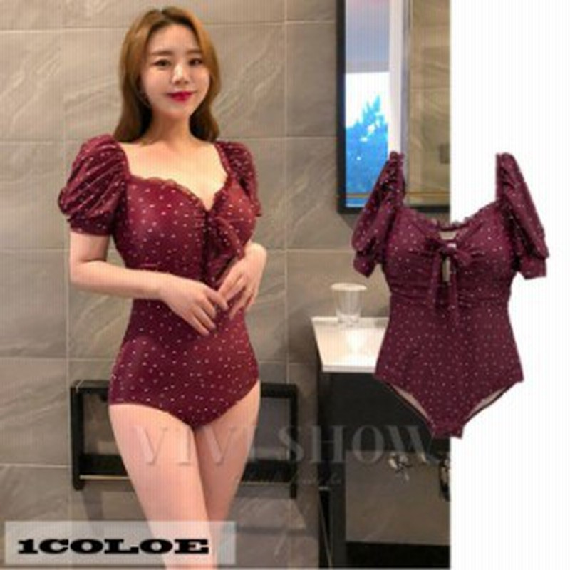 水着 レディース ワンピース 体型カバー 袖付き ドット柄 パフスリーブ 5分袖 水玉 30代 40代 50代 代 大人可愛い レトロ水着 かわいい 通販 Lineポイント最大1 0 Get Lineショッピング