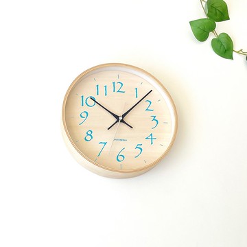 KATOMOKU plywood clock 21 M尺寸 淺藍色 (km-120LB) 掛鐘 日本