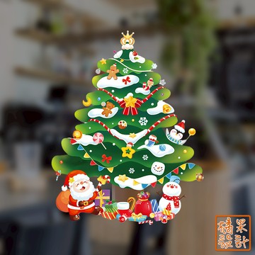 【橘果設計】聖誕樹 聖誕壁貼 靜電貼 耶誕節 靜電玻璃貼 窗貼 佈置 櫥窗貼 聖誕壁貼 可超取 現貨