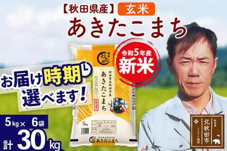 ＜新米＞秋田県産 あきたこまち 30kg(5kg小分け袋)令和5年産 お届け時期選べる お米 みそらファーム 発送時期が選べる