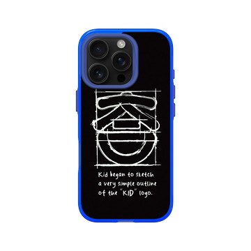 iPhone 16 Pro Clear 激光藍 - KID - KID笑臉-草稿素描款