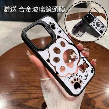 可愛貓爪 金屬隱形鏡頭支架 送鏡頭膜 防摔殼 手機殼  iPhone15 14 13 12 11 Pro Max 保護殼