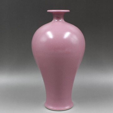 大清雍正年制胭脂紅釉梅瓶手工仿古瓷器家居裝飾擺件古董古玩收藏1入