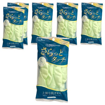 SHOWA 指尖加厚珠光乳膠手套  大(L)  綠色  6雙