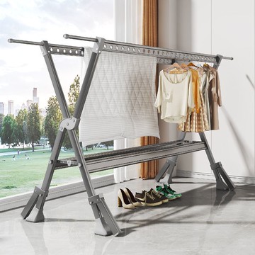鋁合金晾衣架落地折疊室內家用曬衣架陽臺室外涼衣桿架曬被子神器
