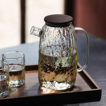日式 水波紋🧊 |  耐熱涼水壺 玻璃壺 泡茶壺 水杯套組 冷水壺 耐高溫 家用大容量 涼水壺 茶杯 果汁杯