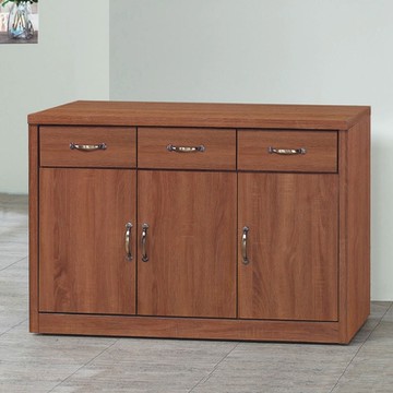 文創集 卡德 時尚4尺三門三抽餐櫃/收納櫃-121x41x81.7cm免組