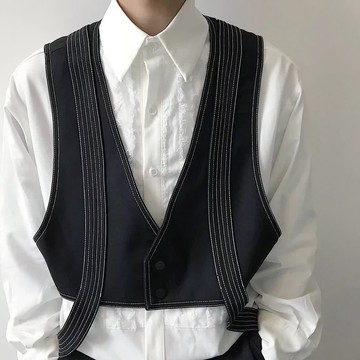 【老林】機能工裝馬甲男 小衆設計感 戰術坎肩上衣 夏季潮流 寬鬆 痞帥背心外套