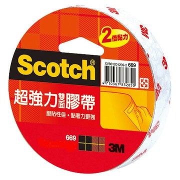 3M Scotch 669 超強力雙面膠帶(18mm*5y)