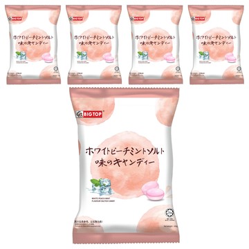 BIG TOP 水蜜桃薄荷味鹽糖  100g  5袋