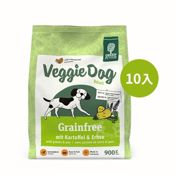 Green Petfood 德國綠自然 機能素食 馬鈴薯+豌豆 無穀低敏成犬飼料 9KG (900g 10包) (狗飼料 狗乾糧 環保 綠色食品 減碳)