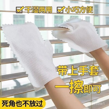 🍓台灣現貨 🍓【加厚 10雙】懶人抹布手套 除塵手套 乾濕兩用除塵手套 清潔手套 抹布手套 魔布手套 靜電手套 0501