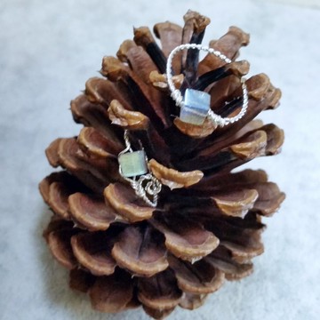 訂製方形拉長石石鍍金/鍍銀鍊條硬戒指 Labradorite gold-plated/silver-plate ring, please provide ring size when order