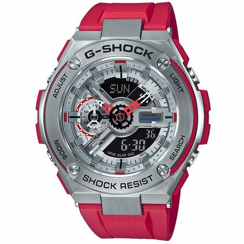 3年保証 Casio カシオ G Shock Gショック 腕時計 メンズ Gst 410 4ajf レッド シルバー Gst 410 4a 国内モデル 防水 おしゃれ ポイント消化 通販 Lineポイント最大0 5 Get Lineショッピング