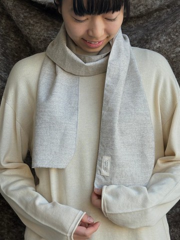 有機棉羊駝混紡細絨布 迷你圍巾